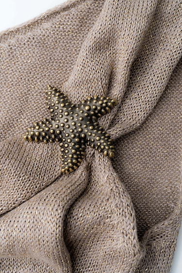 Платье мини изо льна с люрексом