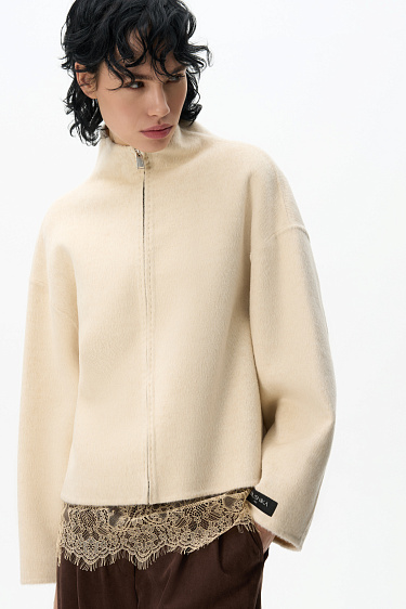 Шерстяная куртка на молнии