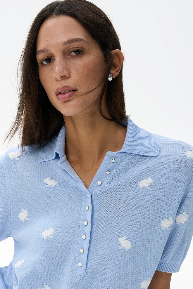 Поло с анималистичным принтом