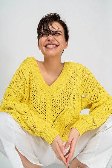 Ажурный джемпер из хлопка