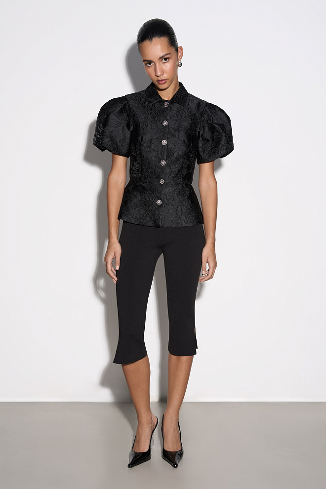 Жакет из жаккарда с баской