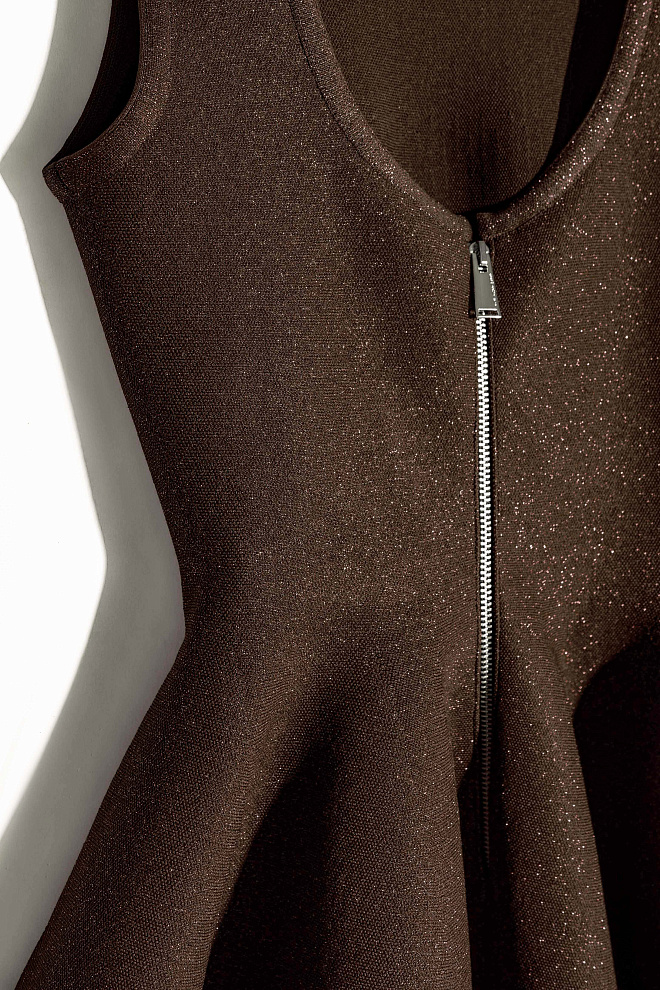 Трикотажное платье мини с люрексом