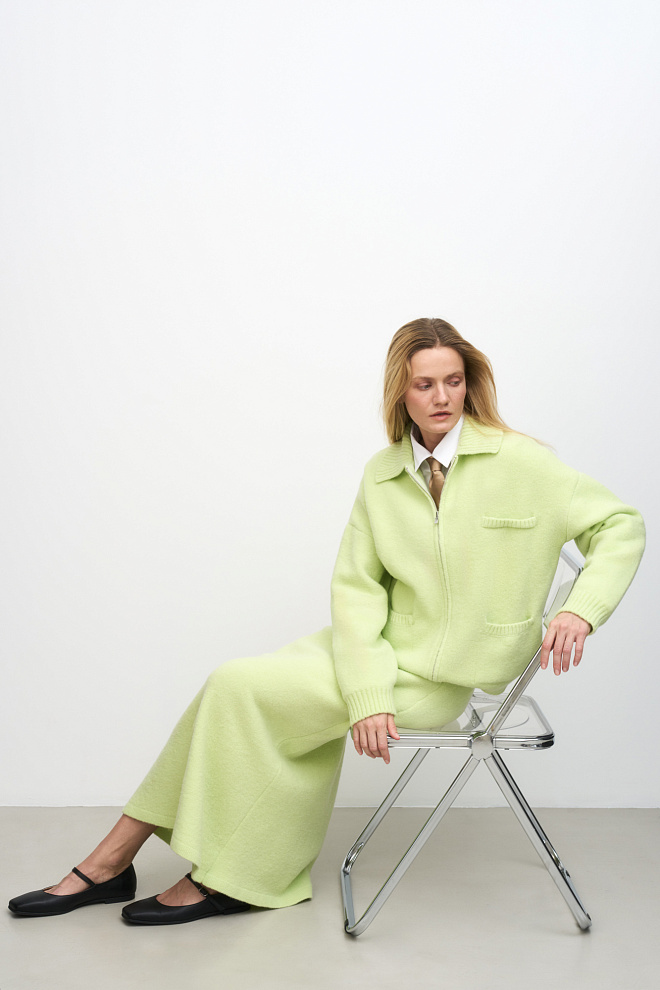 Трикотажная юбка макси из шерсти