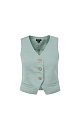 Жилет из 100% льна с карманами. Застежка на пуговицах.