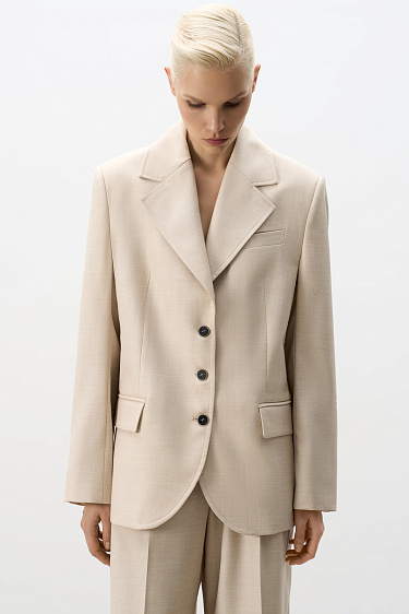 Однобортный жакет из шерсти