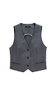 Классический жилет из шерсти. Модель прямого кроя с имитацией карманов и V-образным вырезом. Застежка на три пуговицы. Изделие без подкладки.