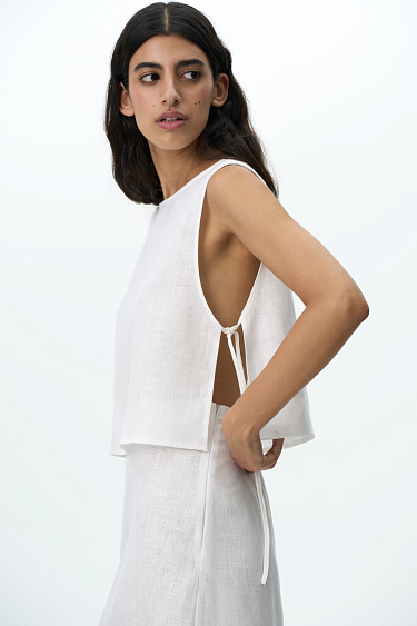 Топ на завязках из 100% льна