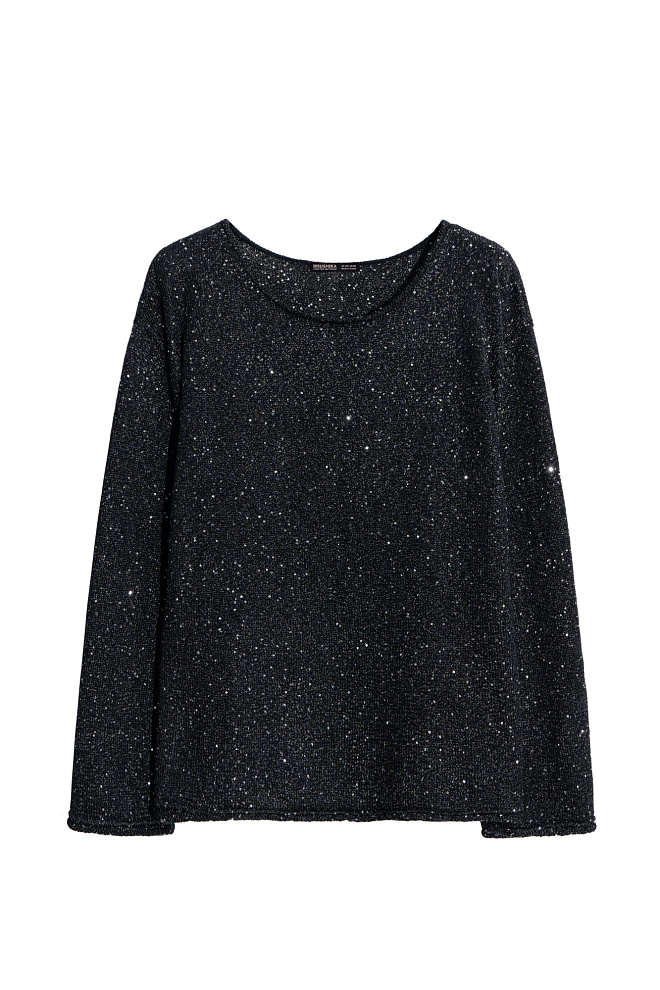 Джемпер из хлопка с пайетками и люрексом