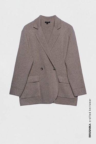 Трикотажный двубортный жакет