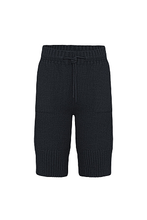 черный Трикотажные шорты из шерсти альпака. Модель свободного силуэта с боковыми карманами и эластичным поясом на кулиске.