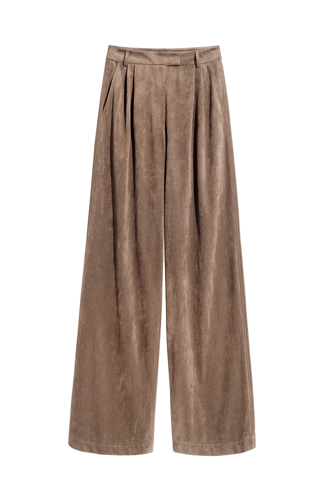 Брюки с отделкой под замшу