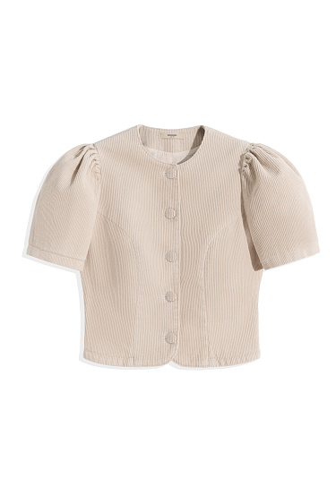 Вельветовый жакет с рукавами-фонариками