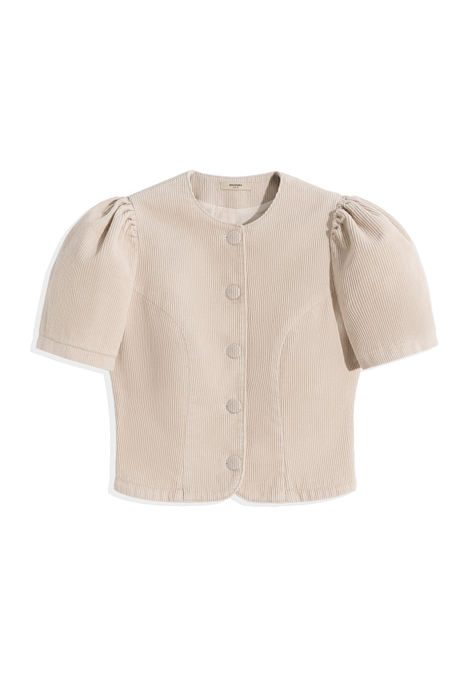 Вельветовый жакет с рукавами-фонариками