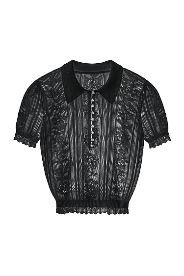 Ажурное поло с пайетками