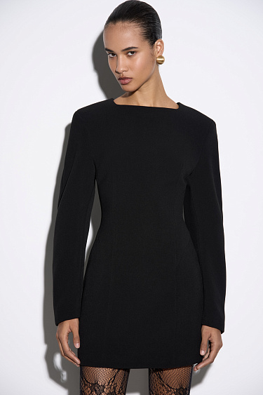Платье мини с длинными рукавами