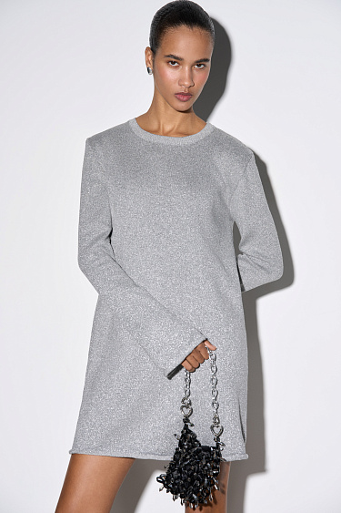 Платье мини с добавлением люрекса