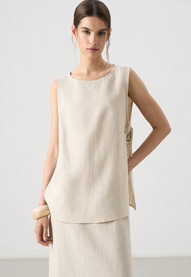 Топ на завязках из 100% льна