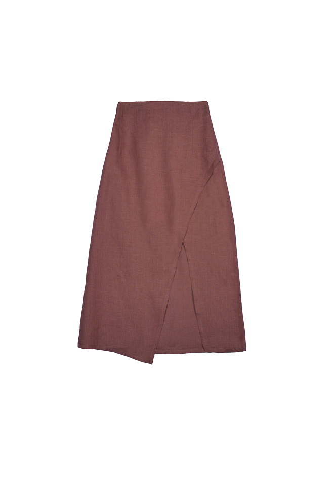 Юбка из 100% льна на запах
