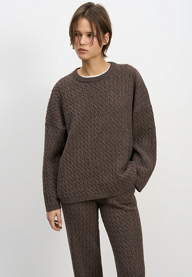 Джемпер с косами из 100% шерсти мериноса экстрафайн