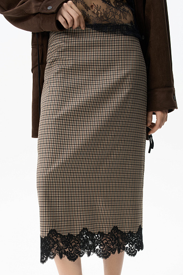 Юбка миди в клетку виши