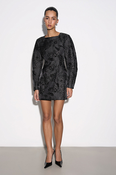 Платье мини с цветочным узором