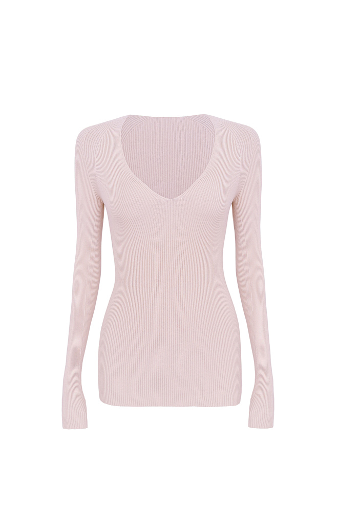 Лонгслив с V-образным вырезом