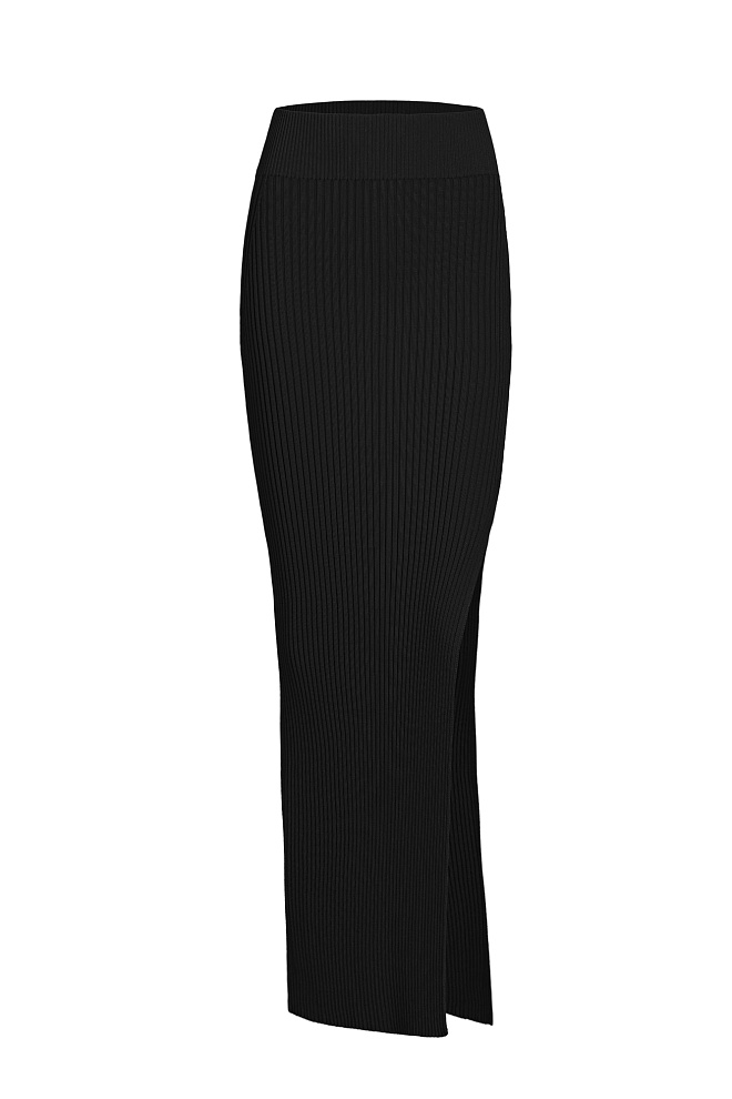 Трикотажная юбка с разрезом