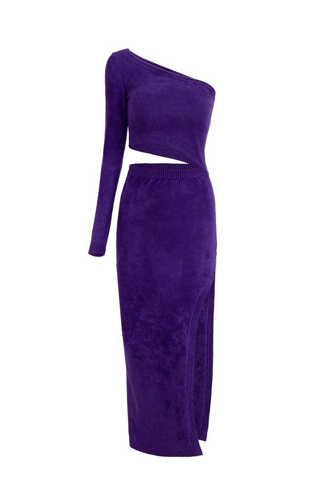 Длинное платье из бархатной вискозы