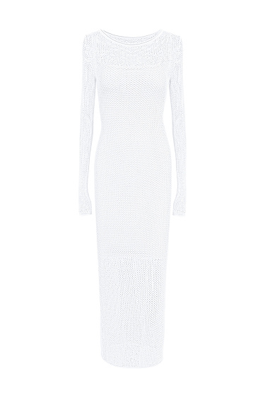Трикотажное платье ажурным переплетением