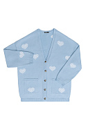 Трикотажный кардиган с сердцами, S