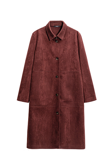 Тренч с отделкой под замшу