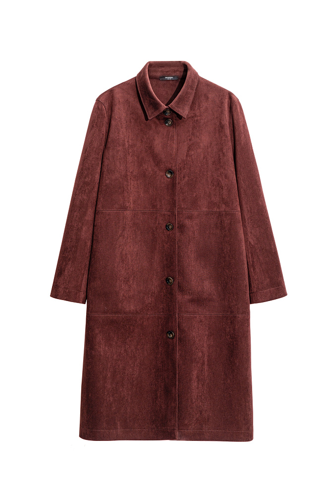 Тренч с отделкой под замшу