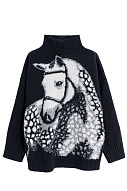 Джемпер с принтом лошади, M
