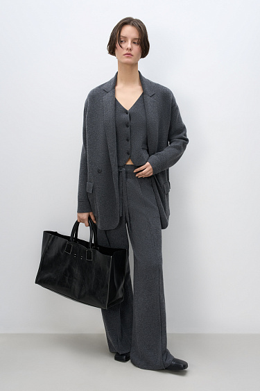 Широкие брюки из кашемира и шерсти