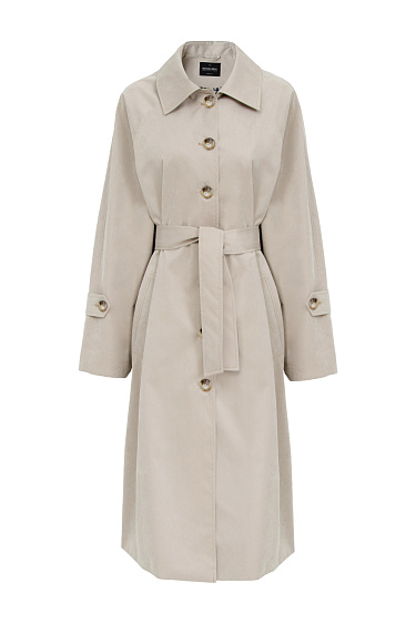 Oversize тренч с разрезами на молнии по бокам