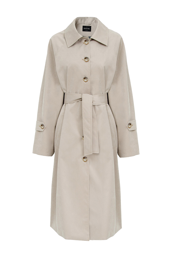 Oversize тренч с разрезами на молнии по бокам