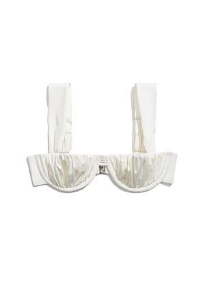 молочный Купальник на широких бретельках. Чашечки декорированы драпировкой.