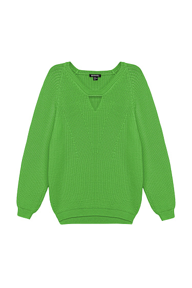 Джемпер из хлопка с вырезом