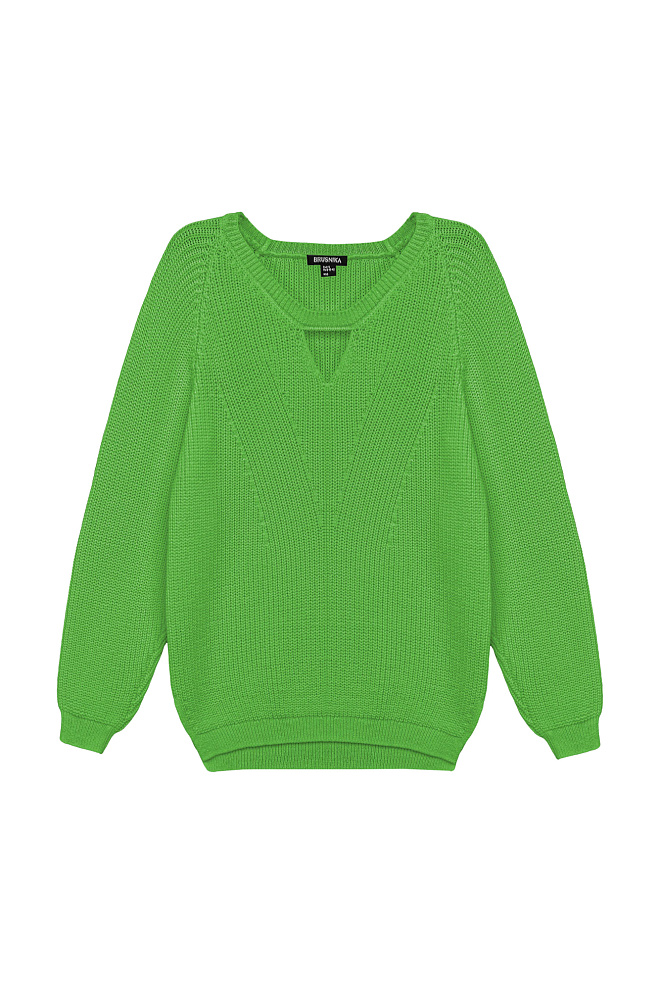 Джемпер из хлопка с вырезом