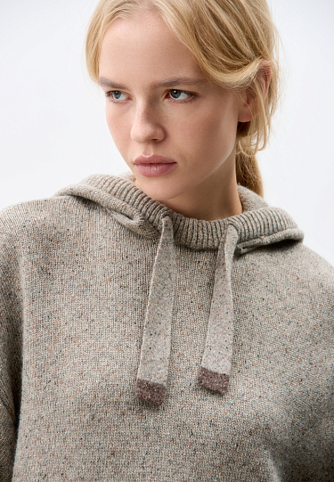 Трикотажное худи с карманом-кенгуру