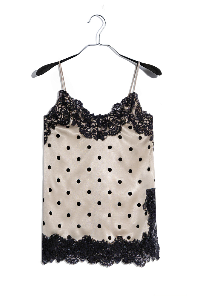 Атласный топ в горох