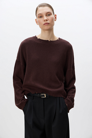 Укороченный джемпер из кашемира и шерсти