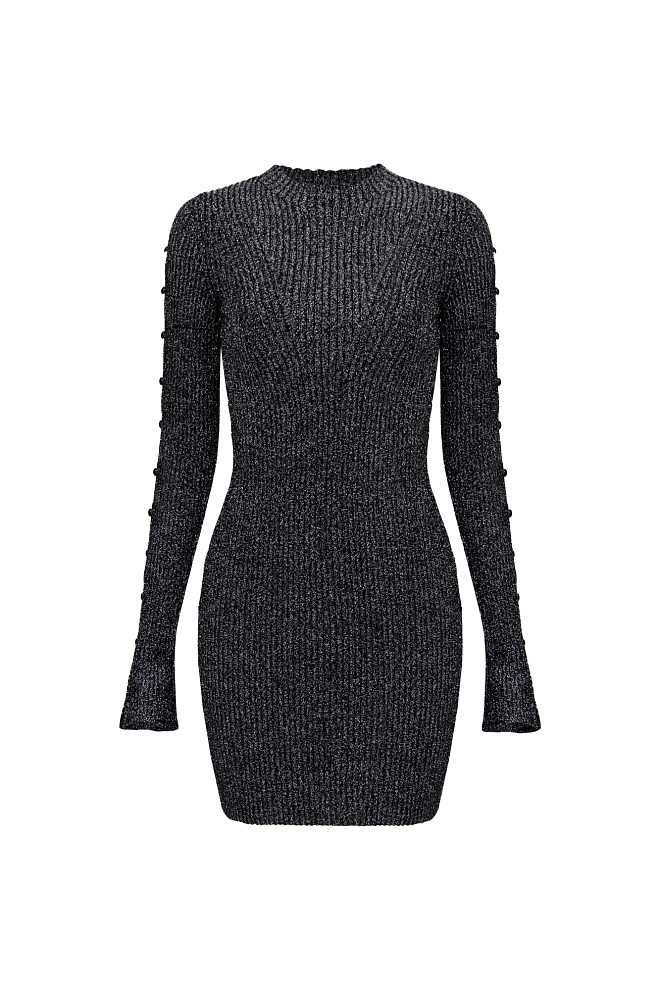 Платье мини с добавлением люрекса