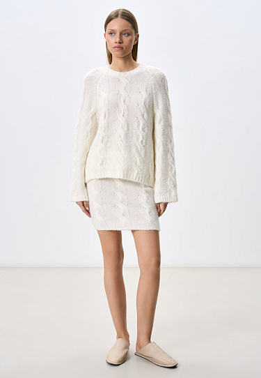 Трикотажная юбка с косами