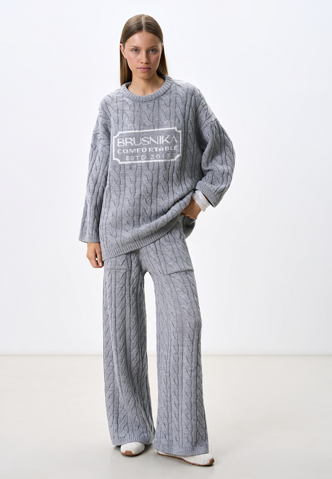 Трикотажные брюки с косами