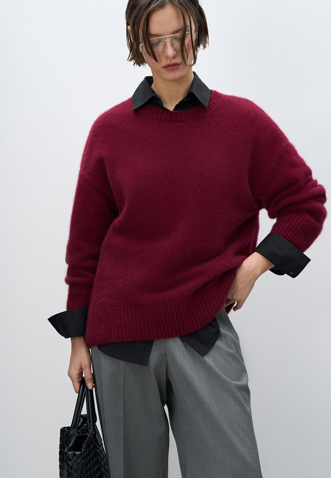 Свободный джемпер из пуха лисы