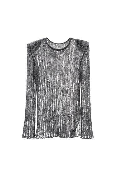 Полупрозрачный джемпер изо льна