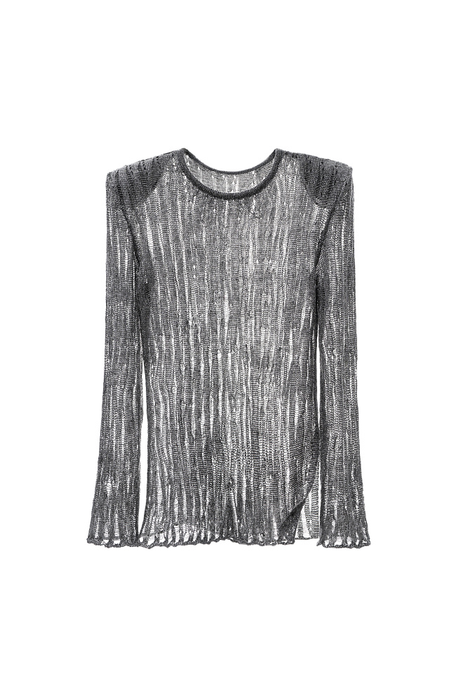 Полупрозрачный джемпер изо льна