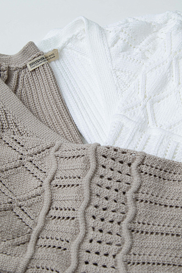 Хлопковый кардиган с вывязанными рукавами