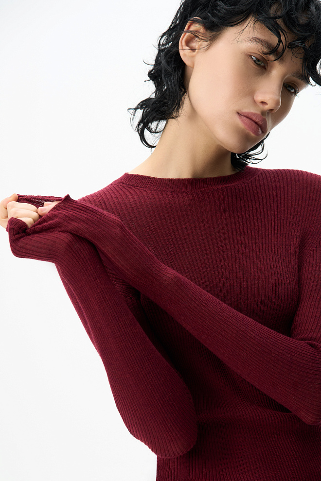 Цельновязаная водолазка из шерсти